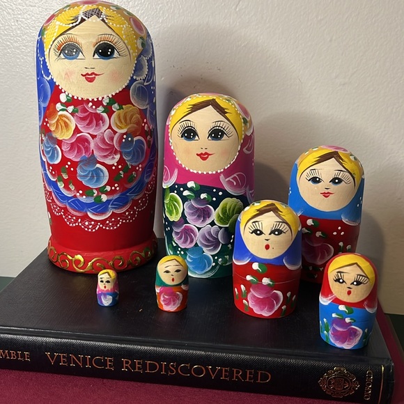 Other - Matryoshka Handmade Wooden Traditional Russian 7 Piece Nesting Stacking Dolls